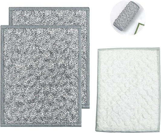 New thickened double-sided metal wire dishwashing cloth, suitable for both dry and wet use, scratch free dishwashing cloth, suitable for kitchen cleaning, cookware, tableware, sink (2 pieces)
