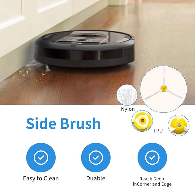 Amyehouse Replacement Parts Kit Bristle Flexible Beater Brush & Aero Vac Filter & Side Brush Compatible with iRobot Roomba 600 Series 595 610 614 618 620 630 640 650 660 680 685 690 692 694 695 Vacuum