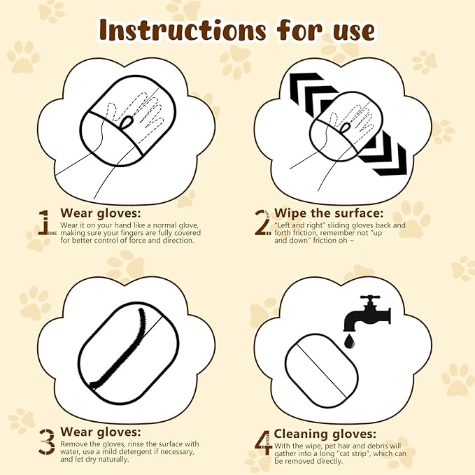 marveher Pet Hair Removal Gloves,Electrostatic Gloves Pet Hair, Efficient Grooming Glove for Cats Dogs, Reusable Pet Hair Removal Tool for Couch, Furniture, Carpet, Curtain (3)