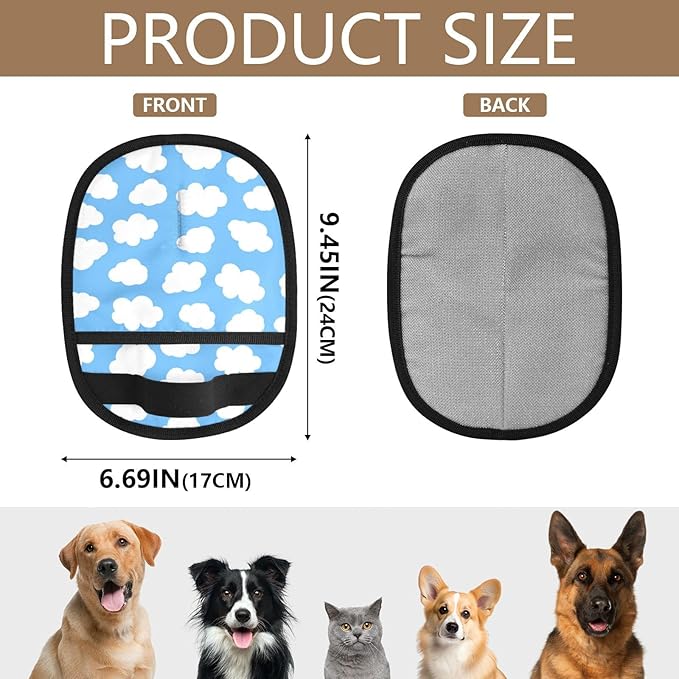 CHPGPUG Pet Hair Removal Glove for Cats & Dogs Reusable Cloud Print Pet Hair Removal Glove pet Hair Electrostatic Gloves