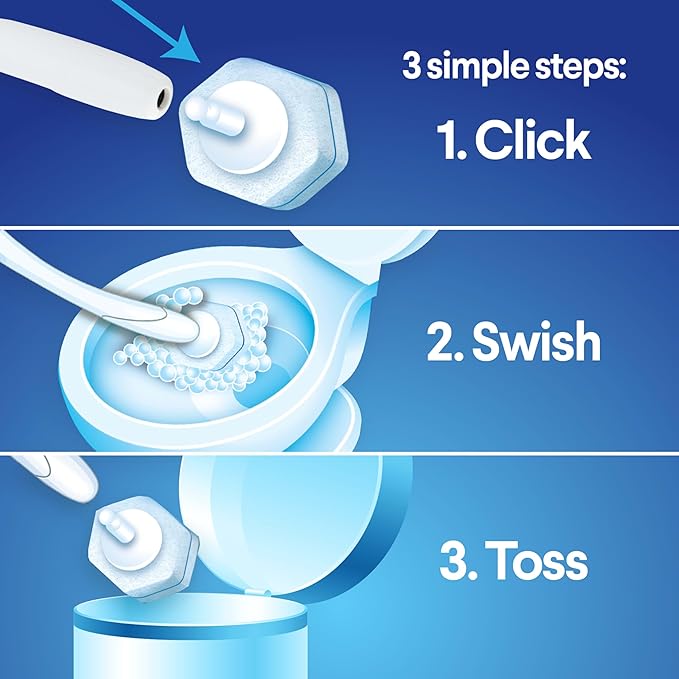 CLOROX ToiletWand Disposable Toilet Cleaning System - ToiletWand, Storage Caddy and 16 Disinfecting Refill Heads (Pack of 6)