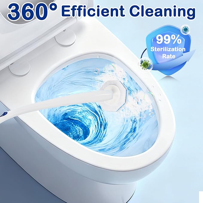 80 Count Disposable Toilet Wand Refills for Toilet Wand, 5X Cleaning Power Scrubber Refill, Bathroom Cleaning Supplies, No Falling Apart, Fresh Fragrance