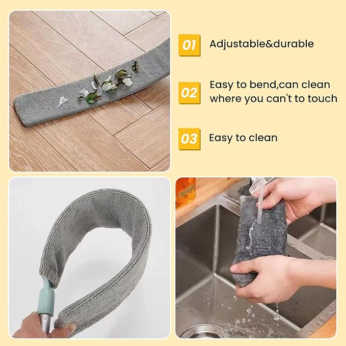 Retractable Gap Dust Cleaning Artifact |Extendable Duster Cleaning Tool for Hard-to-Reach Areas |Reusable Washable Dusting Wand for Home,Ceiling,Blinds,Under Furniture (1)