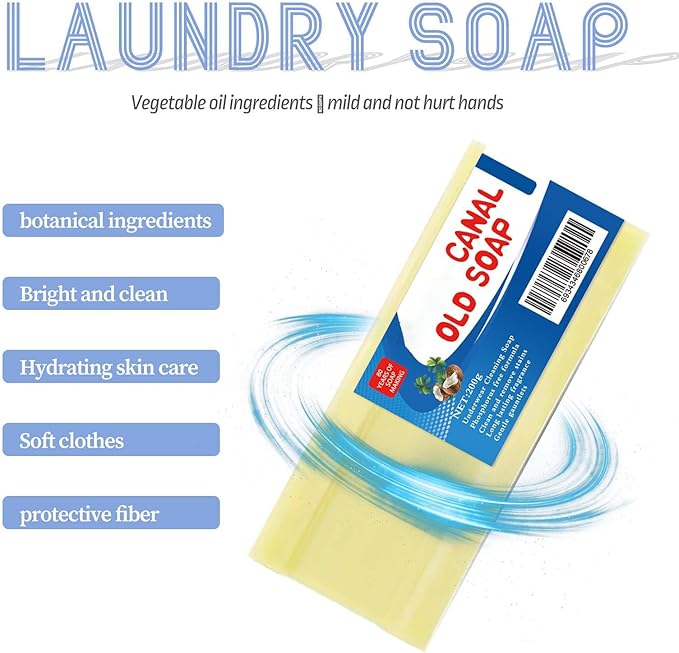 Canal Old Soap with Brush, Grand Old Soap for Stains, Canal Underwear Cleaning Laundry Long Lasting Fragrance Soap Bars, Gentle Not Hurt Hands Removing Old Stains (2PCS)