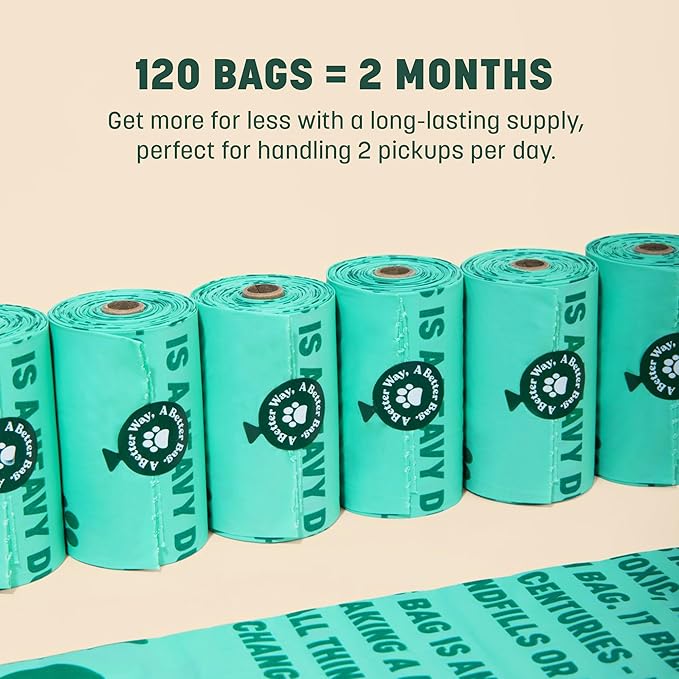 HoldOn Pet Waste Bags - Unscented Leak Proof & Tear Resistant Dog Poop Bags Extra Thick Durable (1 Pack)