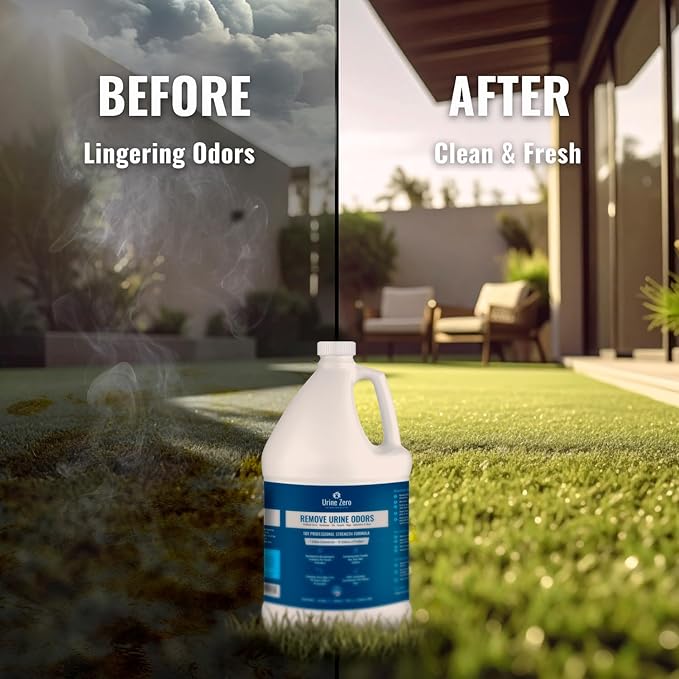 Urine Zero Pet Odor Eliminator Spray - Bio-Enzyme Cleaner for Dog & Cat Urine | Instantly Removes Odors on Artificial Grass, Carpet, Rugs & Tile | Pet & Kid Safe, 32 oz Ready-to-Use