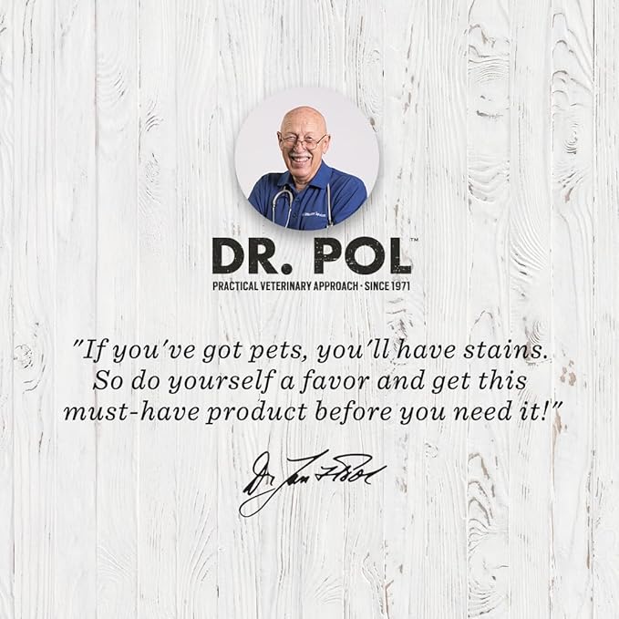 Dr. Pol Incredi-Pol Stain & Odor Remover | Eliminates Dirt, Urine & Feces | Safe and Effective Around Pets & Their Favorite Spots | Trigger Spray for Easy Use | 16 oz | Fresh Citrus