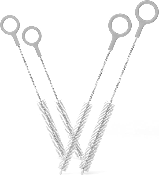 Buenalife Heavy Duty Cleaning Brushes Set of 4 - Extra Long Straw Cleaners for Metal and Plastic Reusable Drinking Straws, to Clean Small Spaces, Sippy Cups, Water Bottles - Sturdy Hard Brush Bristles