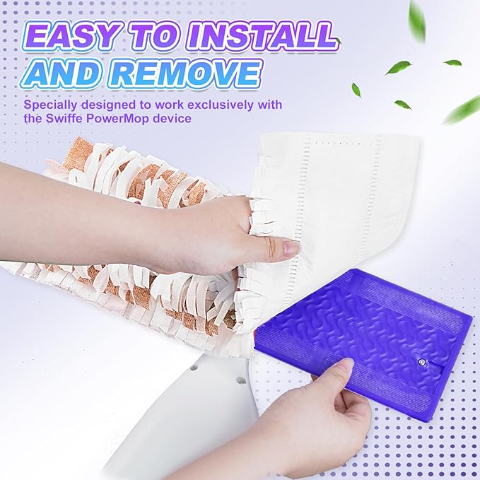 20 Count Power Mop Pads Compatible with Swiffer Power Mop, Disposable Power Mop Refills, PowerMop Wood Mopping Pad Refills for Floor Cleaning