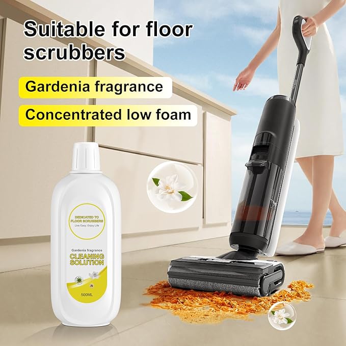 Floor Cleaning Solution Compatible With Tineco, Deep Cleans for Multiple Hard Floors, Suitable With All Robot Vacuums with Mopping and Cordless Wet/Dry Vacuum Mop (Gardenia 1 Bottle)