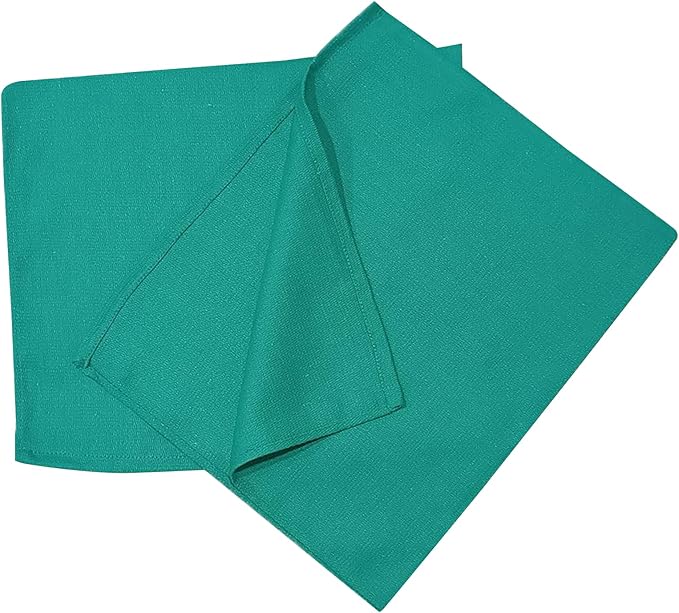 Premium Green Huck Towels – (12 Pack) 15 x 27 inches 100% Cotton Bulk Towel for General Cleaning, Auto Shop, and Hospital Use, Super Absorbent, Machine Washable Cloth