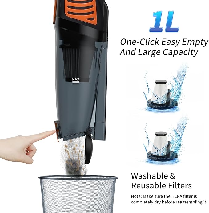 TC-JUNESUN Corded Vacuum Cleaner, 12 in 1 Ultra-Lightweight Vacuum Cleaners for Home 15KPa Powerful Suction Stick Vacuum with Washable HEPA Filter for Home, Car, Pet Hair, Carpet, Hard Floor