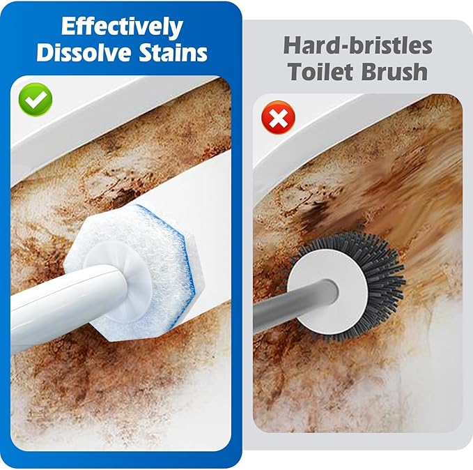 50 Count Toilet Wand Refills Disposable Toilet Brush Heads Compatible with Most Toilet Brushes for Toilet and Bathroom Cleaning