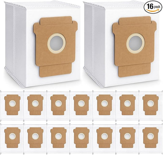 Bluevisk 16 Pack Plus 405 Combo Dust Bags for Roomba Essential Q0520/Plus 405 Combo/Plus 505 Combo/Plus 504 Vac/Y0140 Combo/Y0110/Q0120/Q011/104 Combo/105 Combo/105 Vac/Max 705 Vac/205 Vac Dust Bag