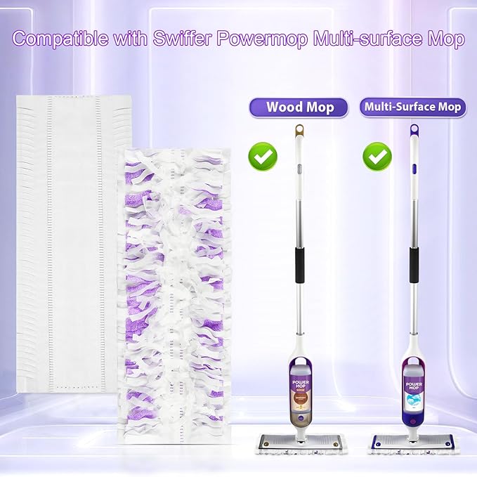 12 Pack Power Mop Refills Compatible with Swiffer Power Mop, for Swiffer Power Mop Refill, for Floor Cleaning, Unscented