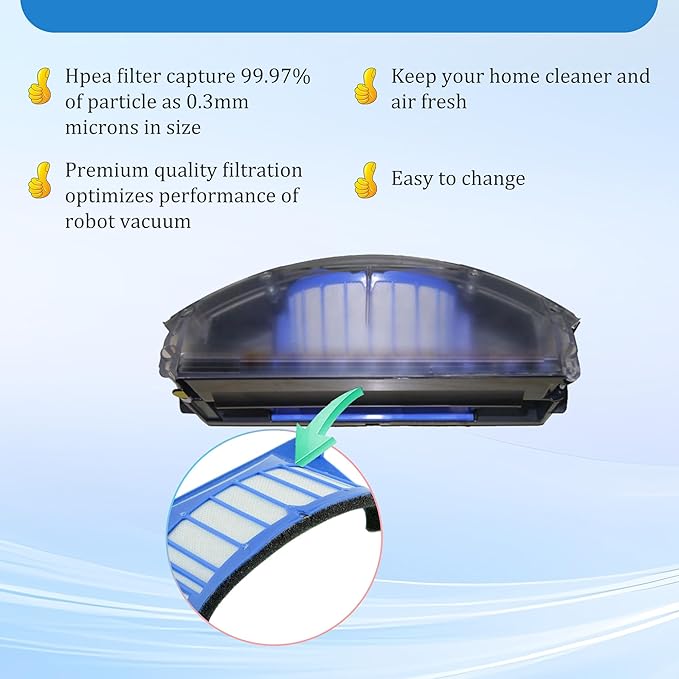 Amyehouse Replacement Parts Bristle Brushes Filters & Side Brush & Tools Compatible with iRobot Roomba 600 Series 550 560 614 618 620 630 650 660 665 680 685 690 692 694 695 Vacuum Accessories