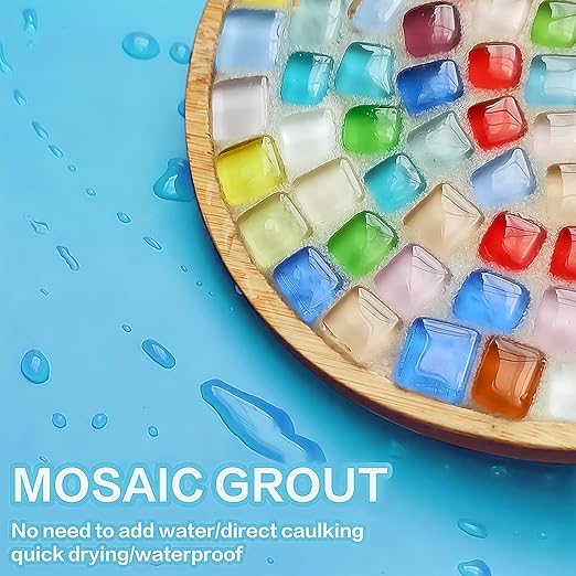OOTDART Mosaic Crystal Grout, Mosaics Tile Tools, Mosaic Tile Accessories – Essential for Handmade Grouting and Perfect for DIY Craft Projects (White, 12.3oz)