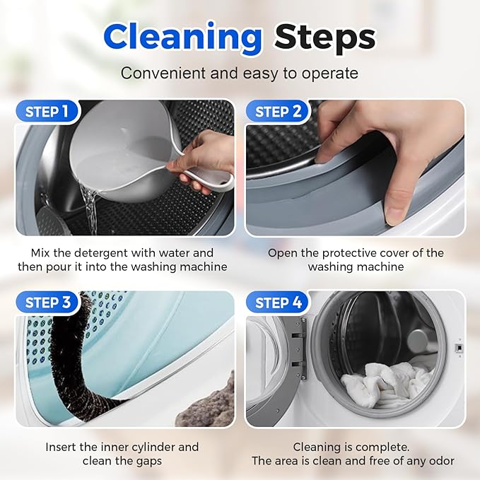 Washing Machine Pipe Cleaning Brush, 2026 New Dryer Vent Cleaner lint Brush, Premium Refrigerator Coil Cleaning Brush Flexible Dryer Lint Cleaner Brush for Home and Laundry Room Use (1)