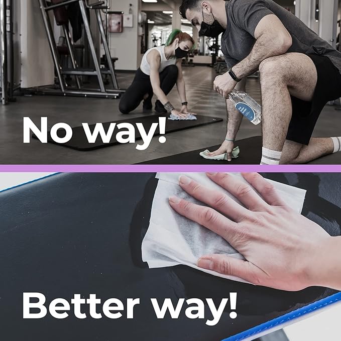 Wipex Plant-Based Gym Wipes Refill - 700 Count, 8"x8" Gym Cleaner for Equipment with Vinegar & Lavender Essential Oil, Fits Dispensers, Lavender Scented Fitness Equipment Wipes, Pack of 1