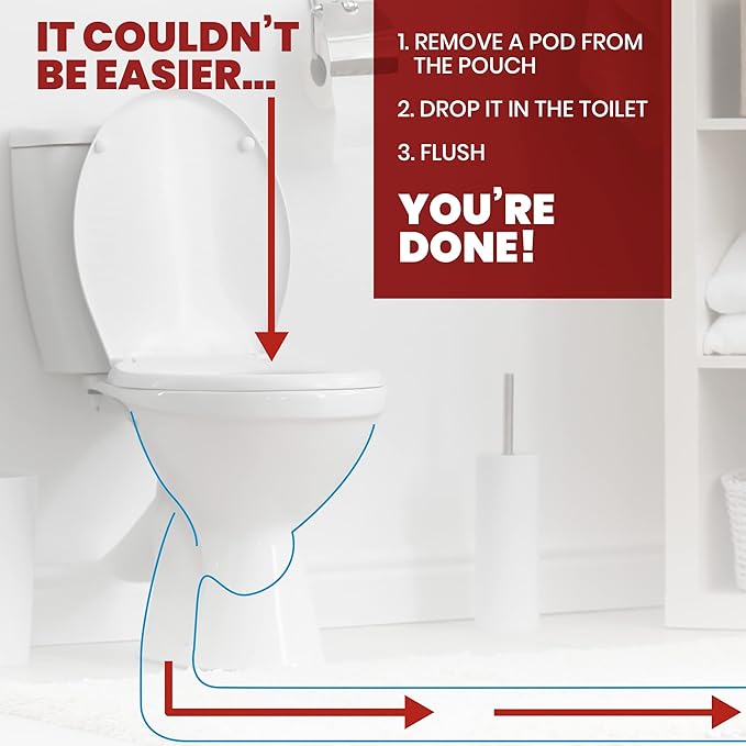 Uncle Todd's Septic Tank Treatment Pods - (12-Month Supply) - Powerful Enzyme & Live Bacteria Formula to Prevent Backups & Odor, Eco-Friendly Dissolvable Pods Safe for All Septic Systems