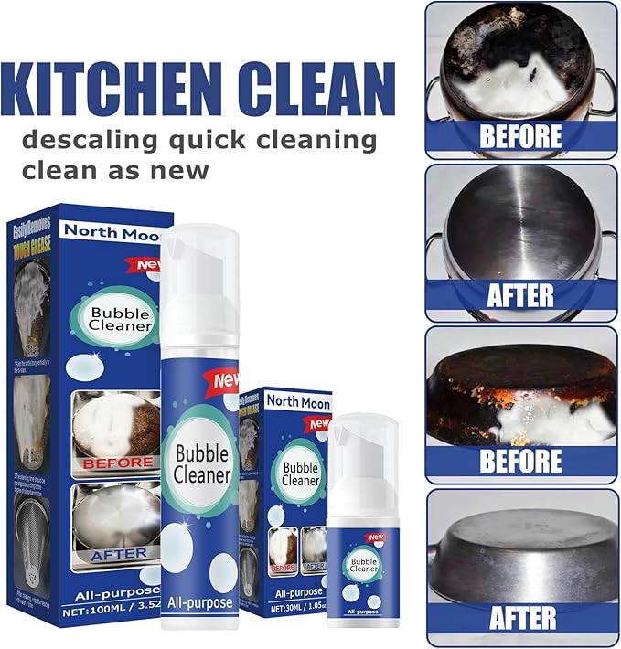 Bubble Cleaner, All Purpose Bubble Cleaner Kitchen Deep Cleaning Spray, All-purpose Rinse-free Cleaning Spray(3PC)