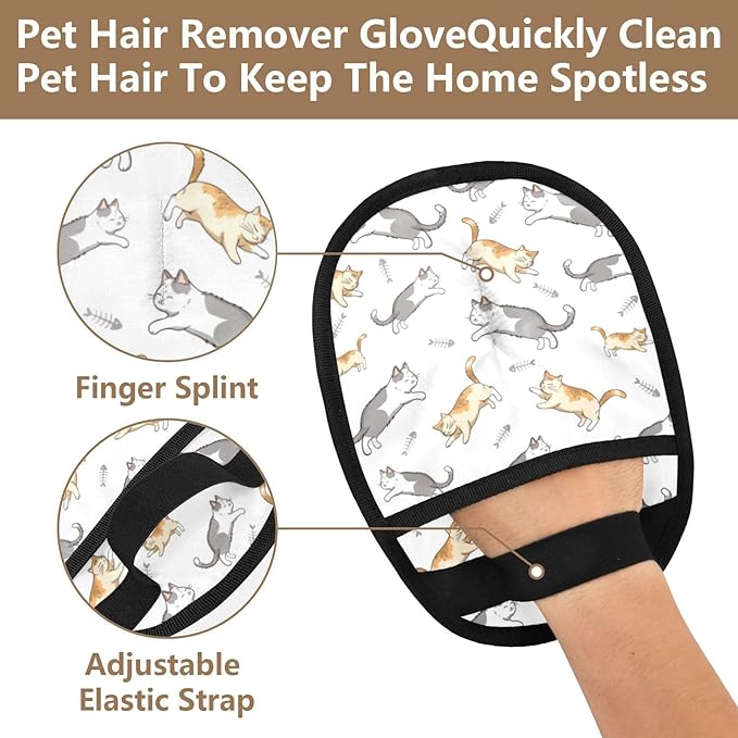 CHPGPUG Bullhead Terrier Pet Hair Removal Glove for Cats & Dogs Reusable Pet Hair Removal Glove pet Hair Electrostatic Gloves