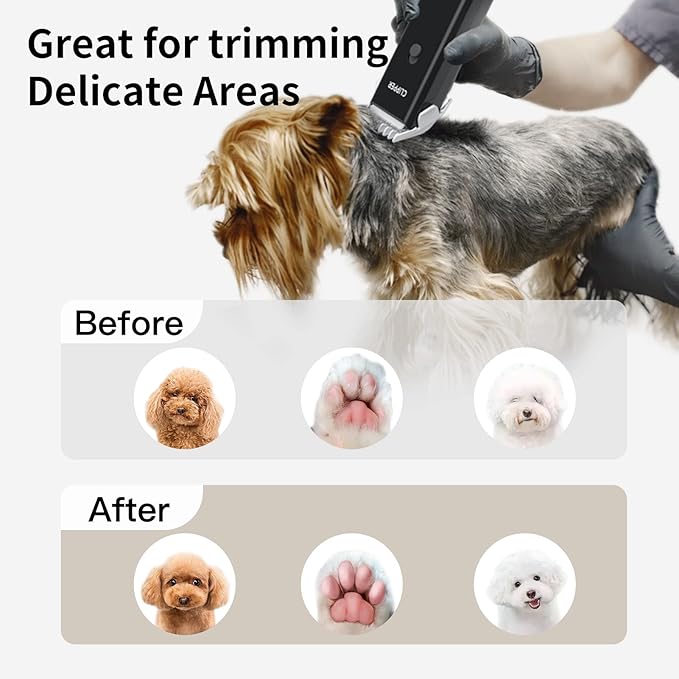 Founouly Home Professional Dog Grooming Kit Clipper Low Noise USB Rechargeable for Dog Cat