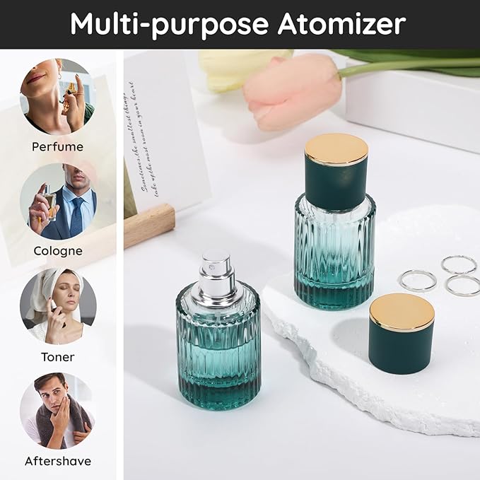 Segbeauty 1oz Refillable Travel Bottles, 30ml Empty Perfume Spray Bottles, 2pcs Vintage Perfume Spray Bottle Glass Fine Mist Spray Bottle Empty Fragrance Atomizer Sprayer for Dispensing Fragrance