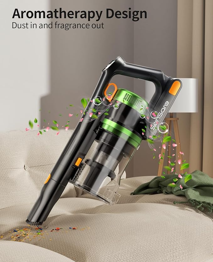 SunSare Cordless Vacuum Cleaner, 600W 50KPA 65Mins Vacuum Cleaners for Home, Stick Vacuum with Aromatherapy, Anti-Tangle Brush, Anti-Tangle Wireless Vacumm for Home/Pet Hair/Carpets/Floors