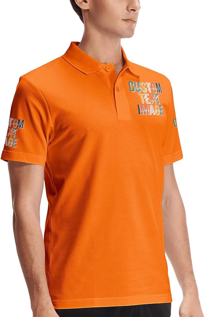 Personalised Polo Shirt Custom Work Shirts for Men Women Printed Text or Logo Working Top, Casual Wear, and Sports Teams