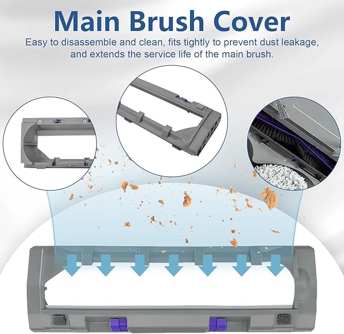 Main Brush Replacement Cover for Narwal Freo Z10, Freo Pro, Freo X Plus, Freo X Ultra, Freo Z Ultra Robot Vacuum Cleaner, Freo Pro Main Brush Cover Accessories