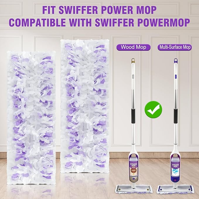 80 Pack Power Mop Refill Pads for Swiffer Power Mop , Disposable Swifter Wet Pad Refills for Swiffer, Replacement Spray Wet Pads Refills for Multi-Surface&Wood Floor Cleaning