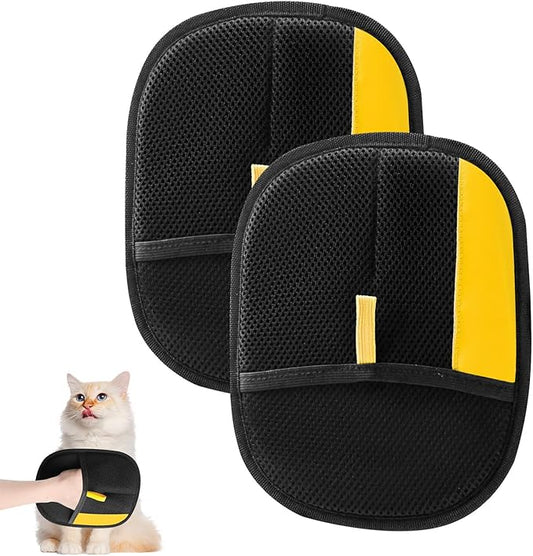 Pet Hair Removal Glove for Cats & Dogs,Upgrade Efficient Grooming Gloves for Pet Hair, Cat Grooming Gloves for Hair Removal, Reusable Pets Hair Remover Glove, Removal Gloves for Pets Hair (2 PCS)