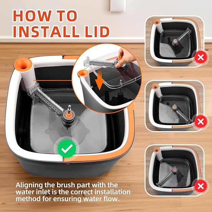 KZKR Spin Mop and Bucket Set with 10 Replaceable Microfiber Mop Pads with Self Separation Dirty and Clean Water System, Self Wringing 360° Rotating Square Mop Head for Hardwood Tile Marble Floors