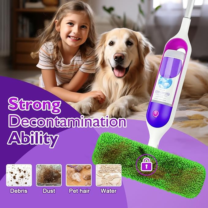UNIMADE Reusable Mop Pads for Swiffer PowerMop, 8 Pack Microfiber Mop Pad Refill with Scrubber Strips for 13''-15'' SprayMop, Washable Mop Pads Use for Most Floor Types, Designed for Pets - Multicolor