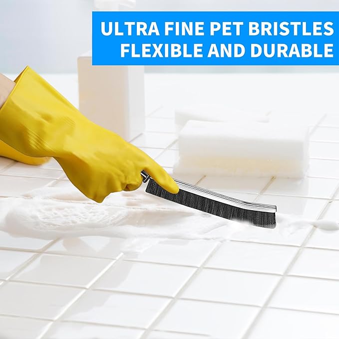 6Pcs Hard Bristle Crevice Cleaning Brush, Small Cleaning Brush, Grout Cleaner Brush, Toilet Brush, Scrub Brush for Shower Tile, Skinny Gap Cleaning Tools for Kitchen, Home, Household, Window