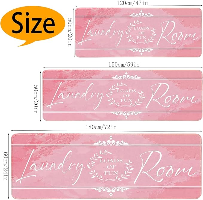 Laundry Room Rug Runner 20"X47" Non Slip Farmhouse Mats Organization and Washable Floor Long Rugs for Laundry Room Accessories Mudroom Kitchen Bathroom Area Rugs Decor