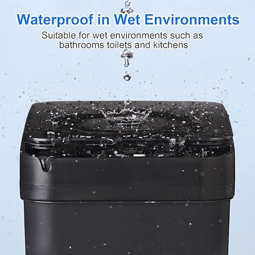 Bathroom Touchless Trash Can 2.2 Gallon Smart Automatic Motion Sensor Rubbish Can with Lid Electric Narrow Small Garbage Bin for Kitchen, Office, Living Room, Toilet, Bedroom, RV