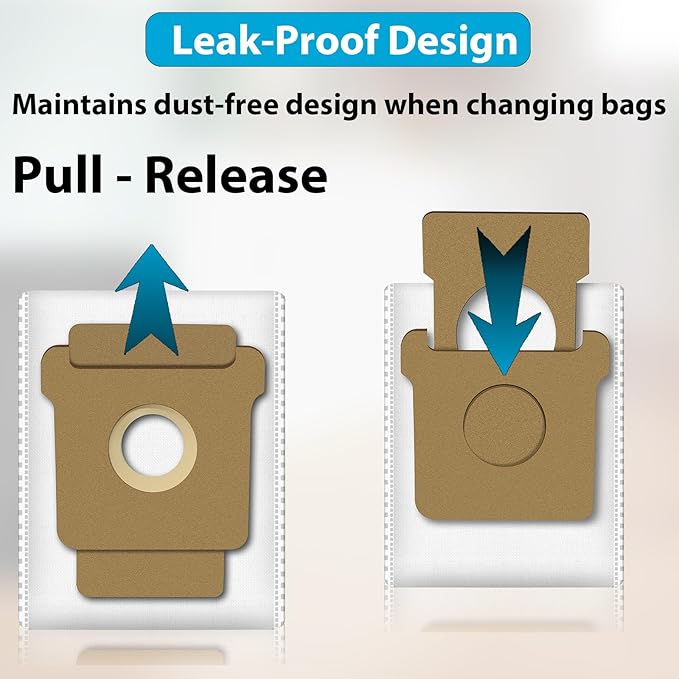 Dirt Disposal Bags Compatible with iRobot Roomba Essential Vac 2 Q0520,105 Vac,105 Combo, 104 Combo, Plus 405/Plus 505 Combo, Max 705 Vac, Replacement Dust Bags Vacuum Cleaner Parts