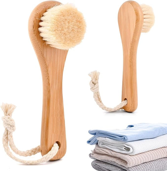 Saycker Laundry Stain Brush, Soft Bristle Cleaning Brush for Scrubbing Out Tough Stains on Delicate Fabrics, Knits, Cotton, Linens, No Damage, Great for Laundry, Shoes, Boots, Home(Wood)