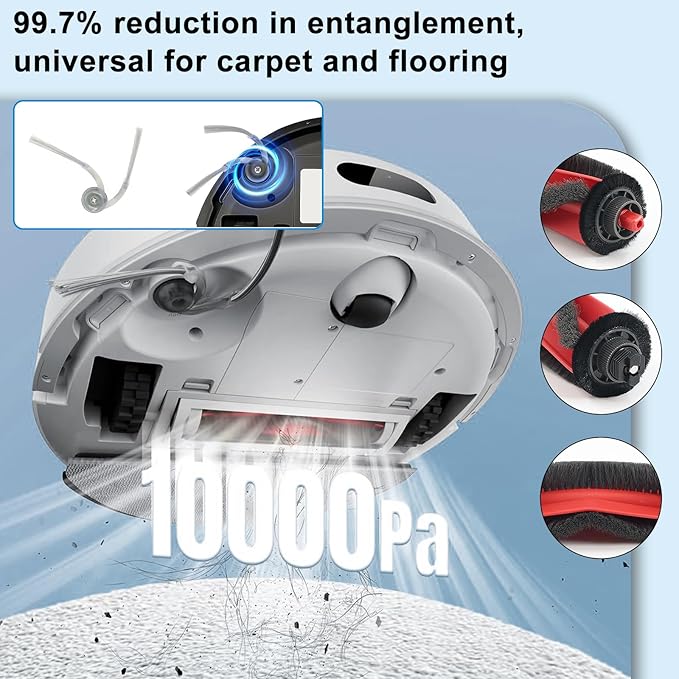 BEBEMOR Q7 M5 Replacement Parts for Roborock Q7 M5+, L5/L5+Series Robot Vacuum Accessories，2 Main Brush+4 Filter+4 Mop Pads+6 Side Brush,1 Clean Tool,1 Screwdriver 18PCS
