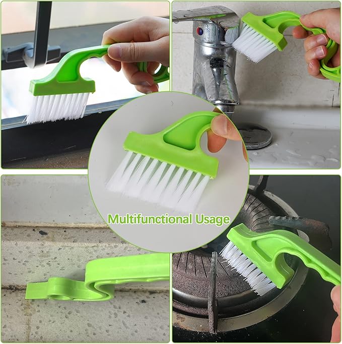 Trycooling Hand-held Groove Gap Cleaning Tools Door Window Track Kitchen Cleaning Brushes (3 Pcs)