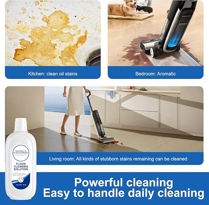 Nukisa Floor Cleaning Solution Compatible With Tineco, Deep Cleans for Multiple Hard Floors, Suitable With All Robot Vacuums with Mopping and Cordless Wet/Dry Vacuum Mop Cleaner (Original 2 Bottle)