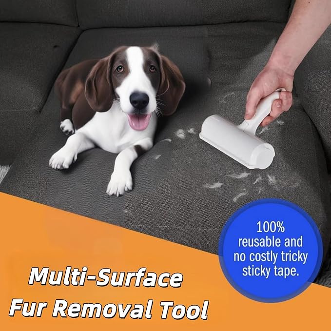 CLPCLP Roller Pet Hair Removal Tool，Reusable Lint Roller - Cat and Dog Hair Remover for Furniture，Dog Brush for Shedding，Portable Multi-Surface Fur Removal Tool (Sofas,Carpets,Clothing,Bed Sheet)