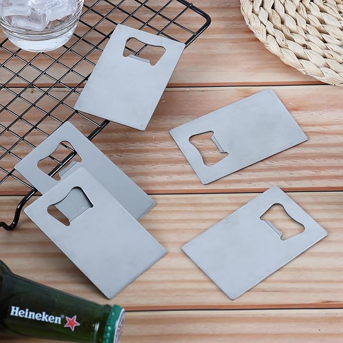 8-Pack Stainless Steel Card Bottle Opener, Beer Opener Card for Wallet