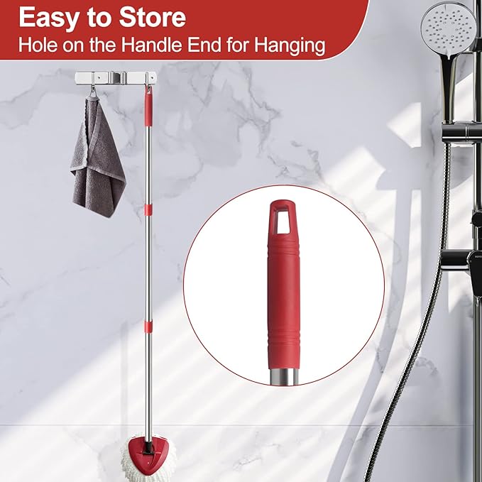 GRAREND 4-Section Spin Mop Replacement Handle, Mop Handle Compatible with Ocedar Spin Mop, 2.5-to-5 Foot Easy Cleaning Floor Mop Stick for Floor Cleaning (Germany Screw)