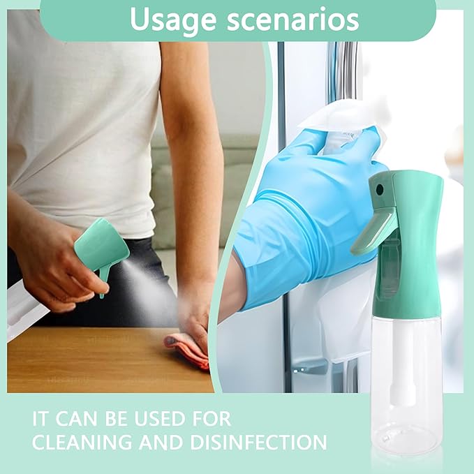 Spray Bottle for Hair Continuous Ultra Fine Mist (200ml) 360° Multi Spray Bottle for Plants, Cleaning, Skin Care Leakproof & Durable 1 Pack