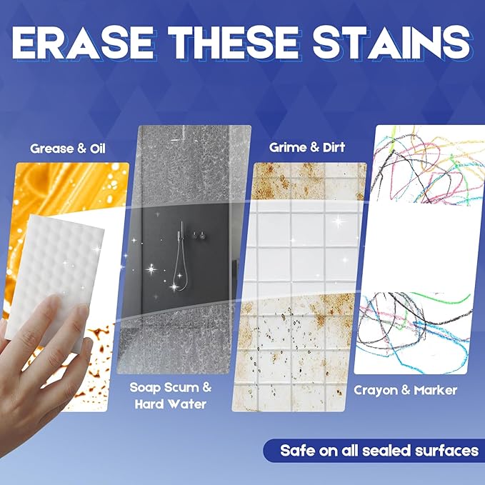 Essential-50 Melamine Sponges, Surface Safe Cleaning
