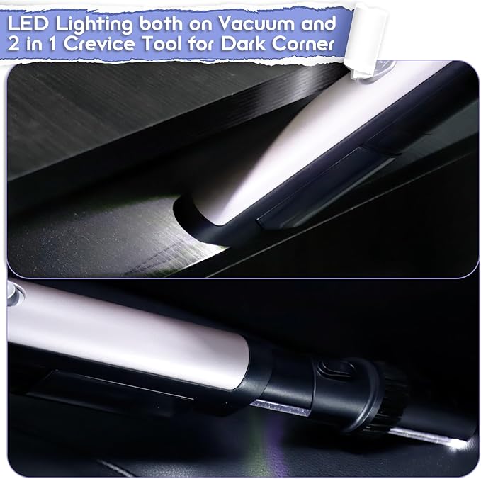 Handheld Vacuum Cordless, Car Vacuum Cleaner 18KPa High-Power Suction, Portable Hand Vac with Washable HEPA, LED Light,Storage Dock, Dust Buster for Office Home Desk, Pet Brush for Pet Hair,Rose Gold
