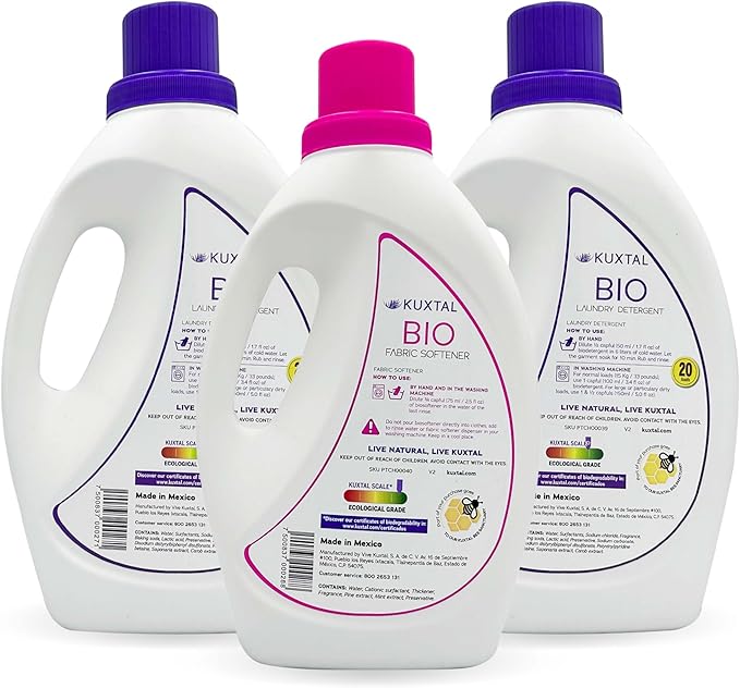Fabric Softener 1-Pc & Liquid Laundry Detergent 2-Pc (202.8 fl oz) Biodegradable & Eco-Friendly And Natural Extracts, Its Cleaning (Mix liquid)